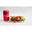 Serrano Skinke Sandwich & Drink
